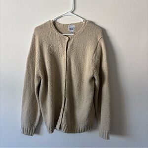 Leon Levin hand loomed Beige Knit Cardigan